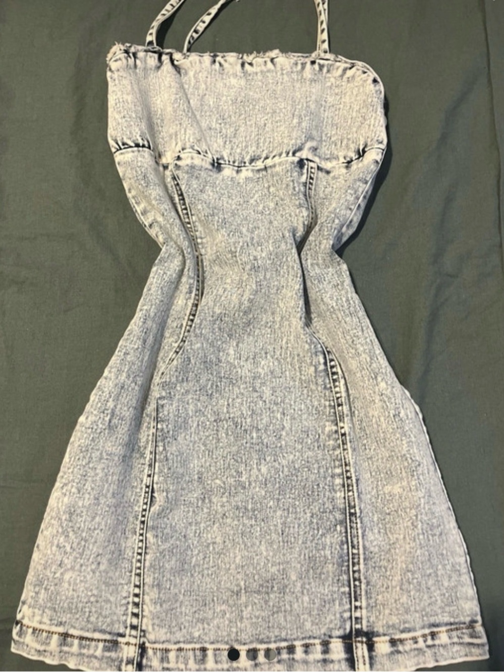 Light Acid Wash Denim Mini Dress